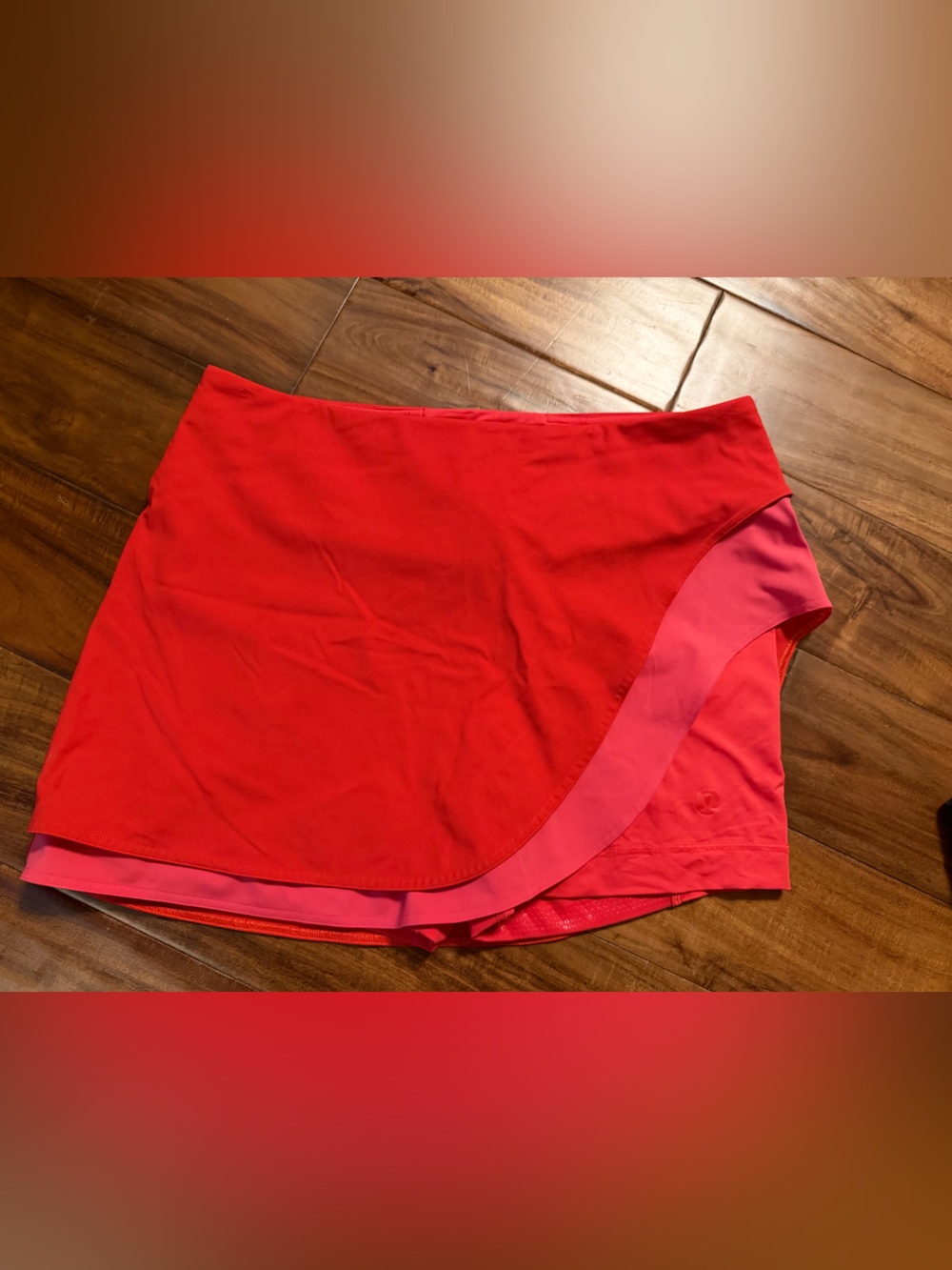 Lululemon Asymmetrical Layered HR Tennis Skirt - Hot Heat/Lip Gloss/Red Glow